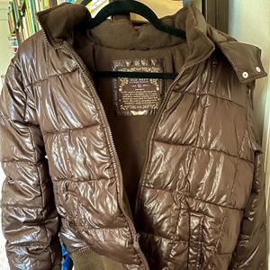 BROWN OLD NAVY PUFFER JACKET, XL